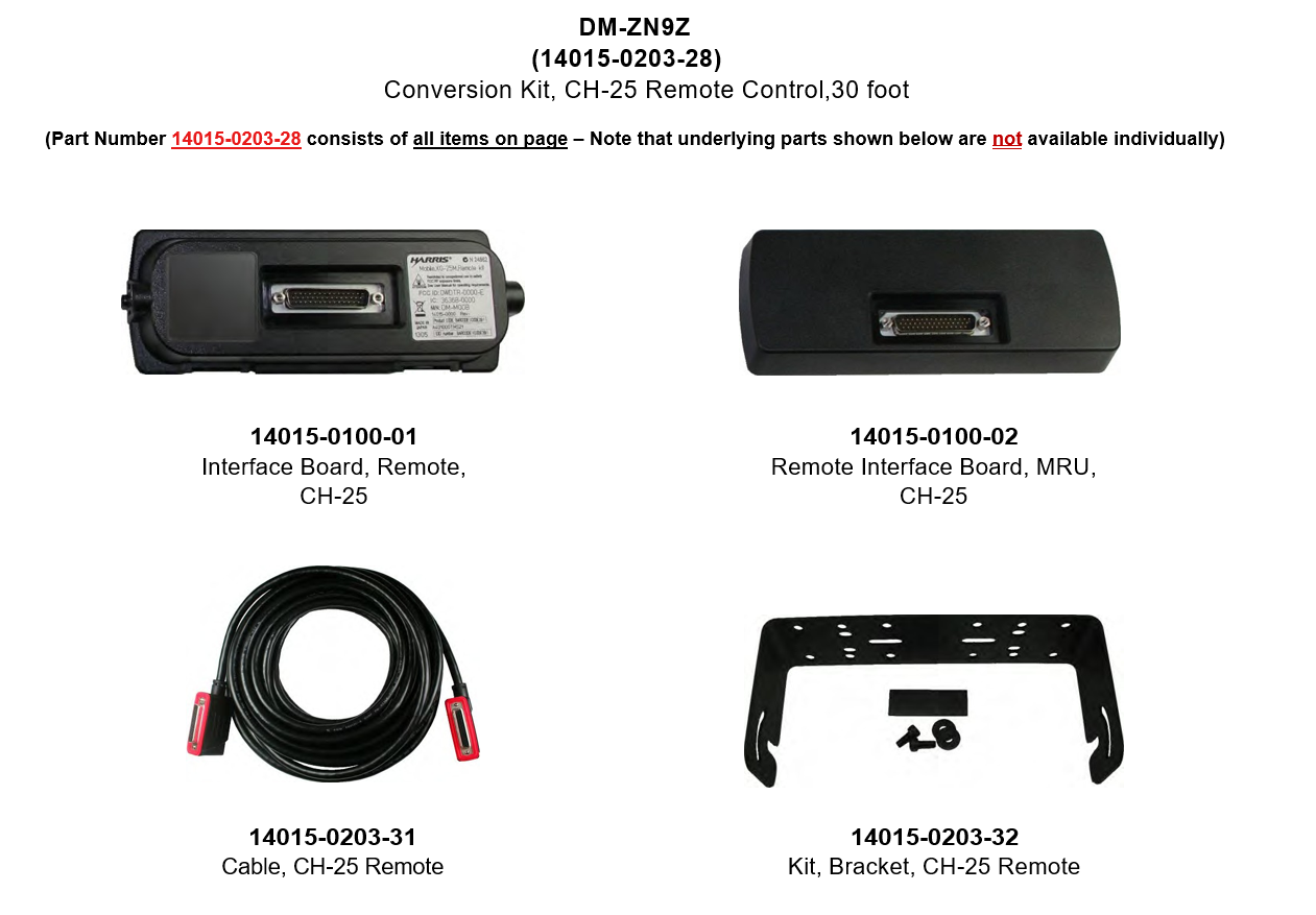 DM-ZN9Z Channel Remote Control Head Conversion Kit L3Harris 14015-0203-28