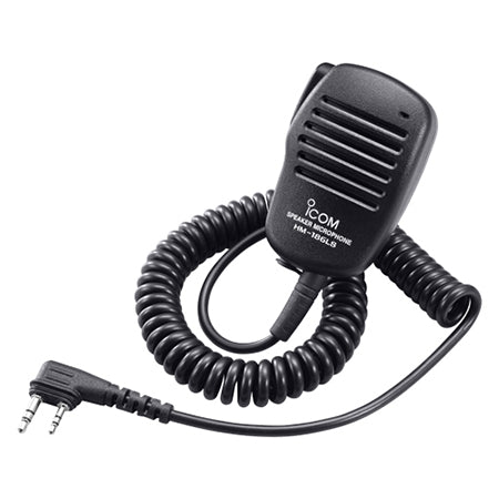 Compact Speaker Mic, HM186LS with 2-Pin Right Angle Connectors for iCOM Radios
