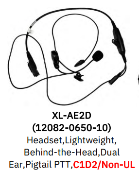 Lightweight BTH Headset, Dual Ear, XL-AE2D for L3Harris XL-200P