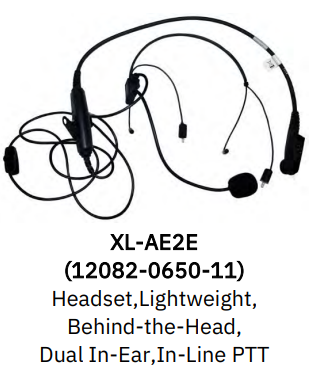 Lightweight BTH Dual In-Ear Headset, XL-AE2E for L3Harris XL-200P, XL-185P Portable