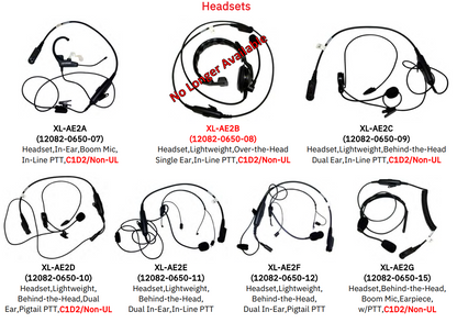 Lightweight BTH Headset, Dual Ear, XL-AE2D for L3Harris XL-200P