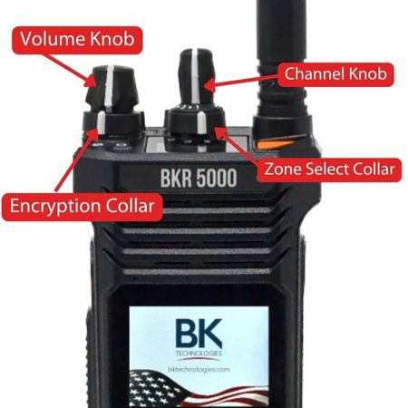 Replacement Volume Knob, Channel Knob and Collar for BKR5000 Radios